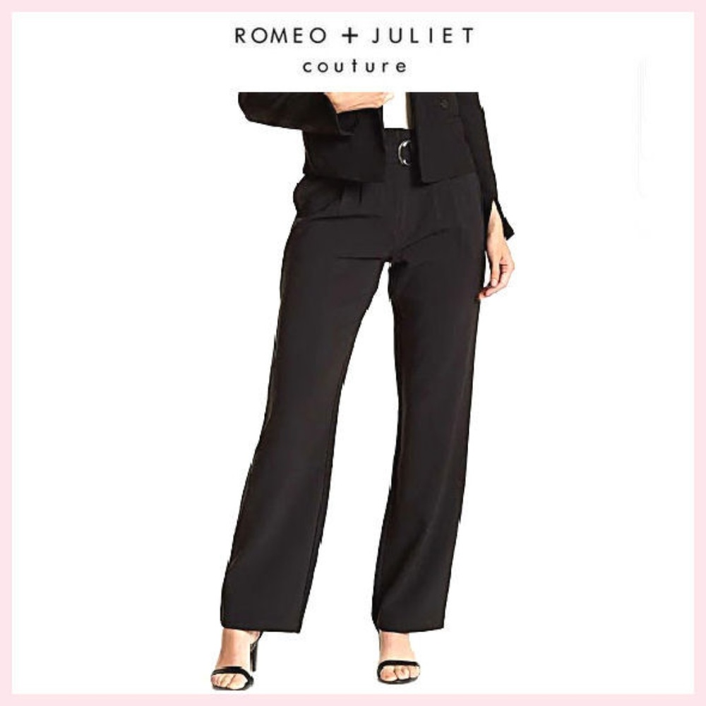 NWT Romeo Juliet Couture Black Dress Pants Belted